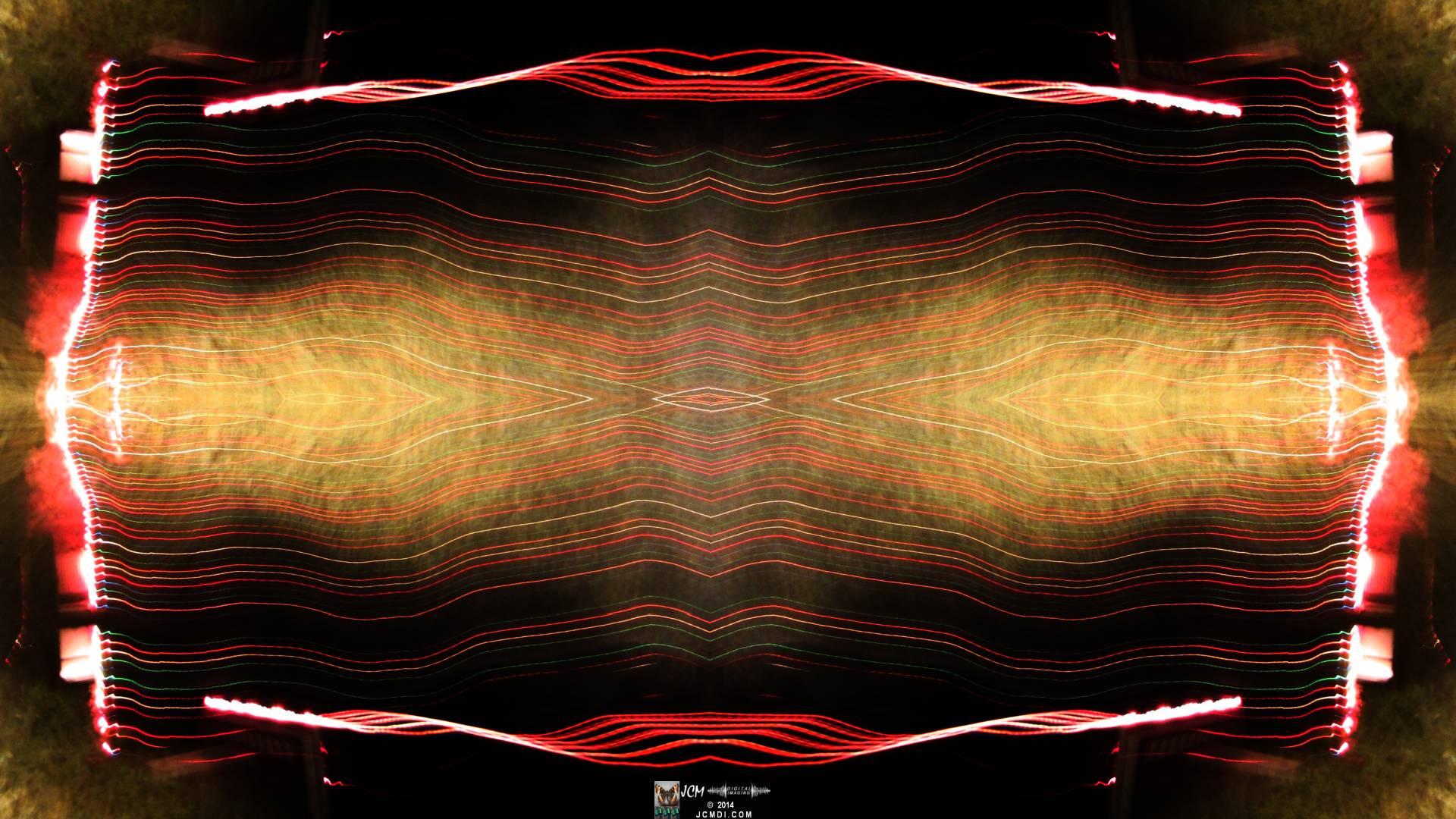 Quadroscopic Artwork made from an image of Abstract motion Christmas lights